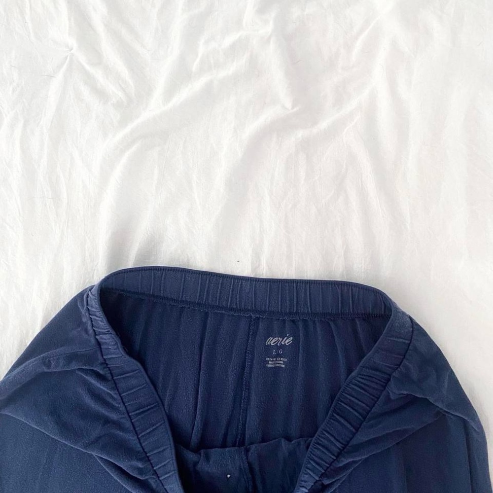 Aerie Soft Navy Blue Pajama Pants L - Picture 3 of 3